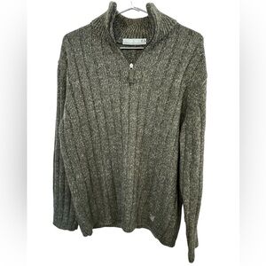 High End Vintage Milano Italy Knit Green Pullover High Neck Sweater Men’s XL